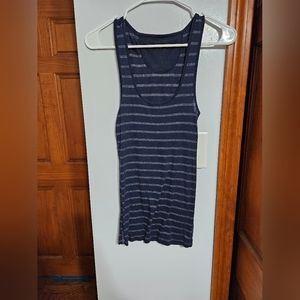 American Eagle Navy Tank with Silver Stripes